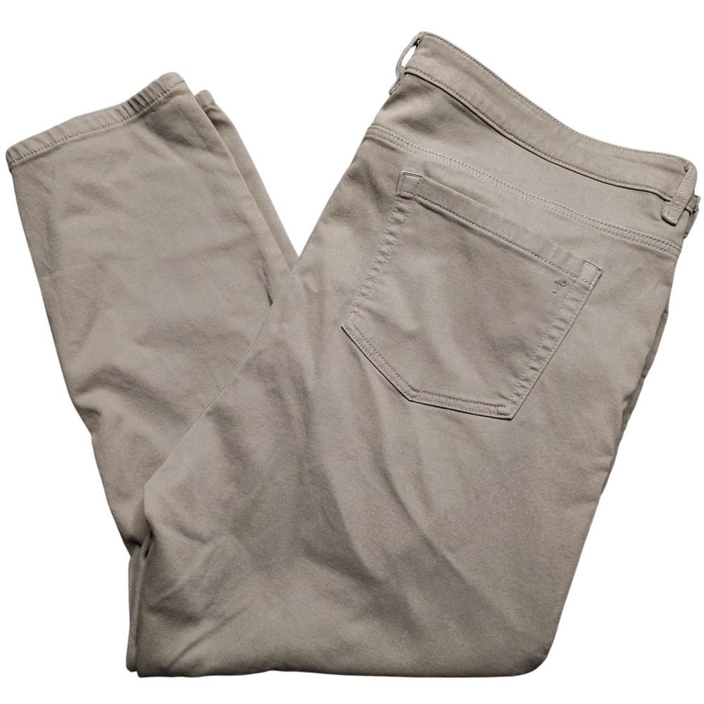 TPJ The Perfect Jean Pants Mens 46x28 DenKhaki Beige Tan Slim Thick Tapered